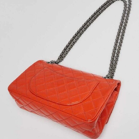 Chanel Orange 2.55 Reissue Quilted Patent Caviar Leather 225 Bag - Picture 3 of 11